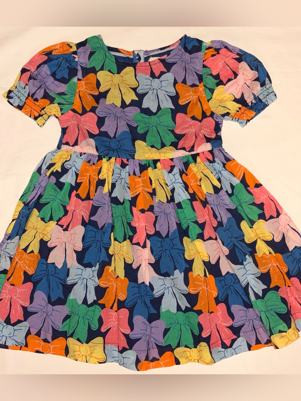 Mini Boden Madeline Bow Print Dress sz 3-4T NWT